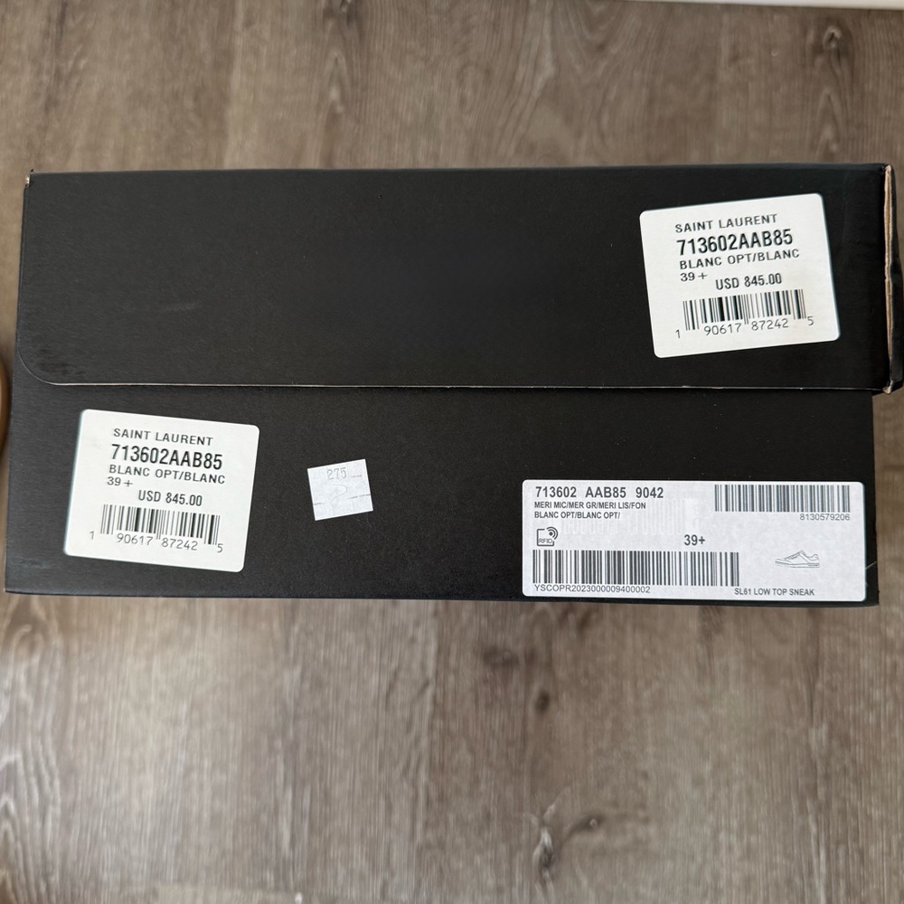 Saint Laurent YSL SL/61 lace-up white leather sneakers EU39.5, US9 - Picture 13 of 13